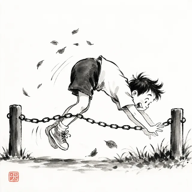 Flipping over the low chain fence: the everyday analogy for Ashi Guruma