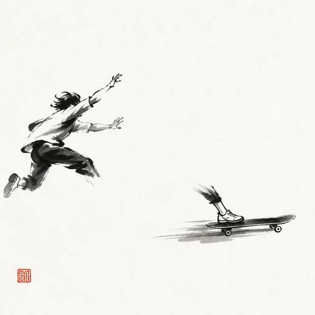 Stepping onto a runaway skateboard: the everyday analogy for Deashi Harai