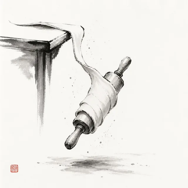 Dough wrapped around a falling rolling pin: the everyday analogy for Hane Makikomi