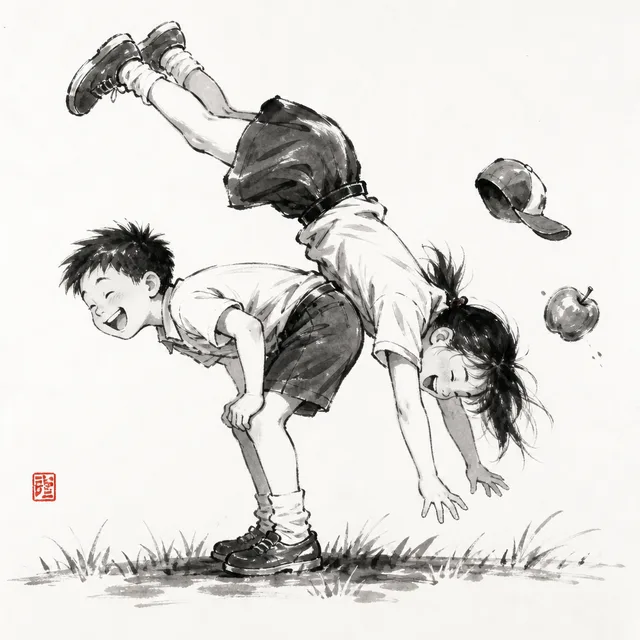 Leapfrog partner stands up: the everyday analogy for Harai Goshi