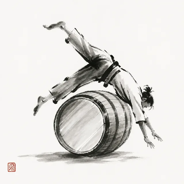 Rolling over the fallen barrel: the everyday analogy for Yoko Guruma